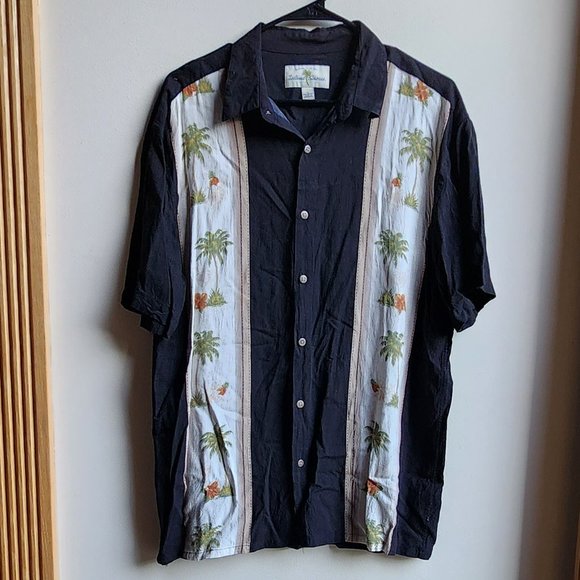 Island Shores Other - Island Shores Shortsleeve Button Down Palm Tree Shirt Size Large